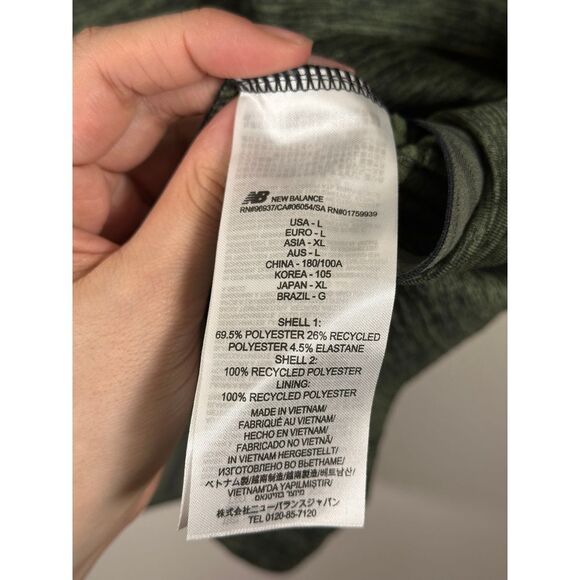 New Balance Men's Heat Grid Half Zip Shirt in Norway Spruce Size‎ L - Picture 7 of 12